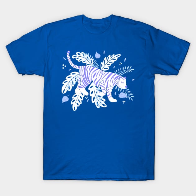 White and blue tiger in the jungle T-Shirt by Home Cyn Home 